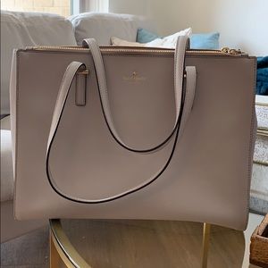 Kate Spade gray and gold tote purse